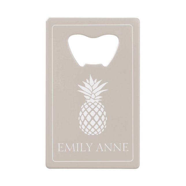 Ananas blanc chic sur fond beige (Devant)