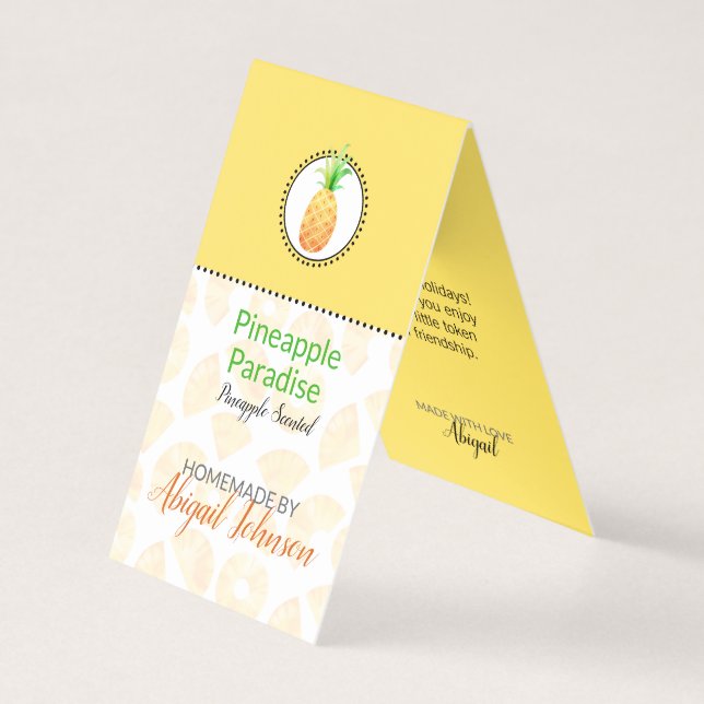 Ananas Étiquette de bain et de corps fait maison | (Front)