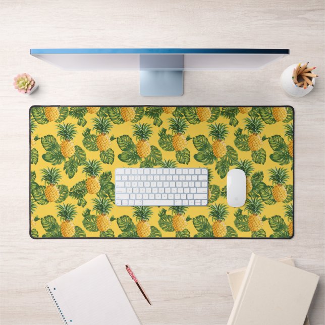 Ananas & Feuilles Tropicaux En Or (Bureau 1)