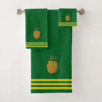 Ananas Fruit, trois bandes sur fond vert forêt