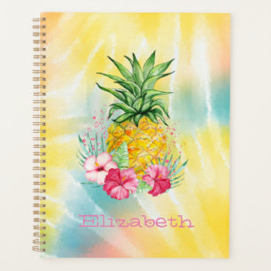 Ananas, Hibiscus Aquarelle Arc-en-ciel Tie-Dye