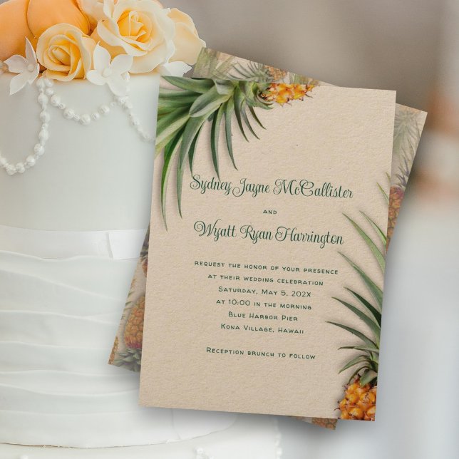 Ananas Kraft Papier de mariage Invitations (Créateur téléchargé)