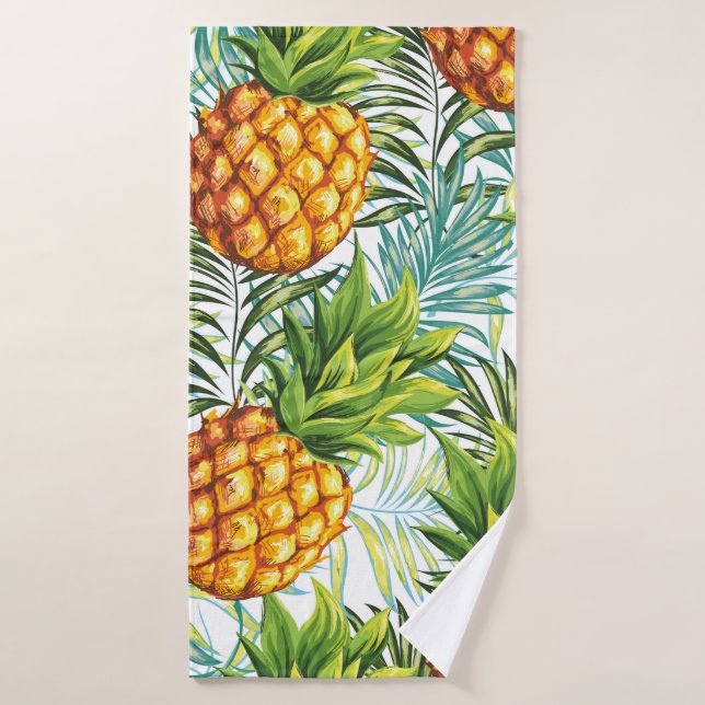 Ananas. Motif sans couture. Patte florale vintage (Serviette de bain)