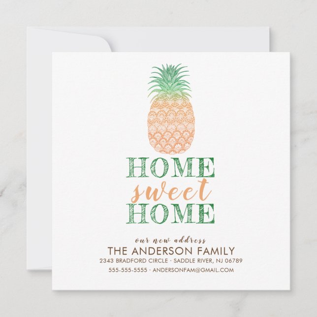 Ananas Nouvelle adresse Faire-part de déplacement (Devant)