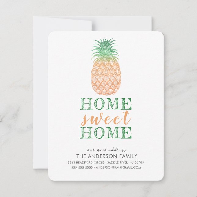 Ananas Nouvelle adresse Faire-part de déplacement (Devant)