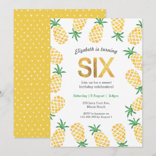 Ananas tropical 6e anniversaire Invitation