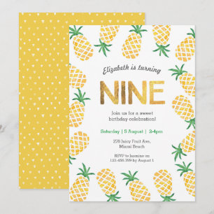 Ananas tropical 9e anniversaire Invitation