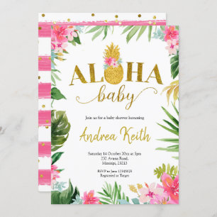 Ananas tropical Luau Baby shower Invitation