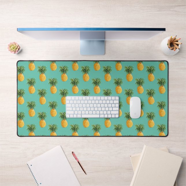 Ananas Tropical Sur Turquoise (Bureau 1)