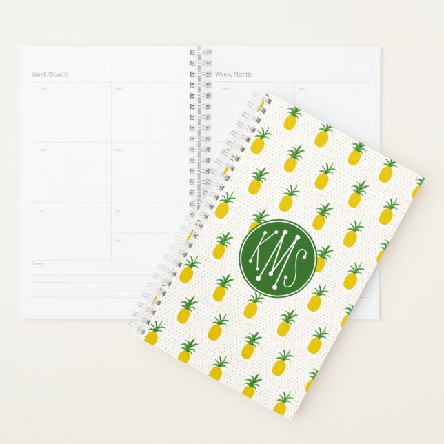 Ananas tropicaux d'or | Monogramme (Devant avec enveloppe)