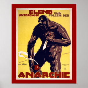 Anarchie - affiche allemande de WWI (frontière)