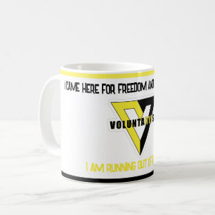 Anarchie volontarisme or jaune logo noir tasse