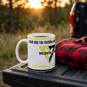 Anarchie volontarisme or jaune logo noir tasse