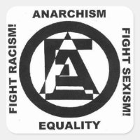 anarchisme égalité blanc autocollant