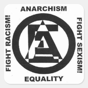 anarchisme égalité blanc autocollant