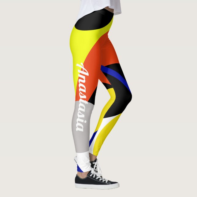 Anastasia Ajouter Votre Nom Leggings Art Abstrait (Droite)