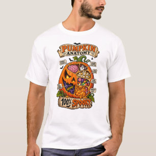 Anatomie de citrouille d'Halloween T-Shirt 100% ef