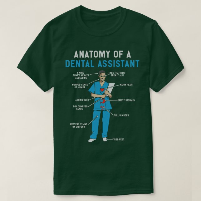 Anatomie de l'assistant dentaire TShirt et des cad (Design devant)