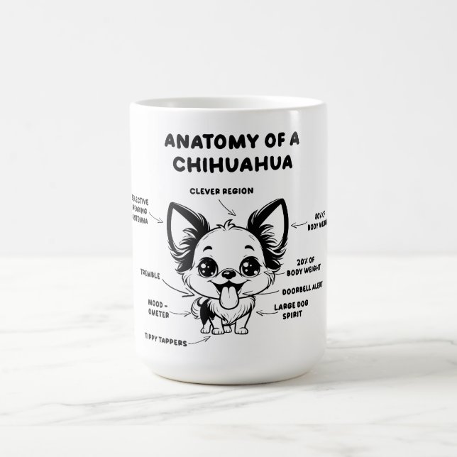 Anatomie d'un Chihuahua drôle Chien Jumbo Mug (Centre)