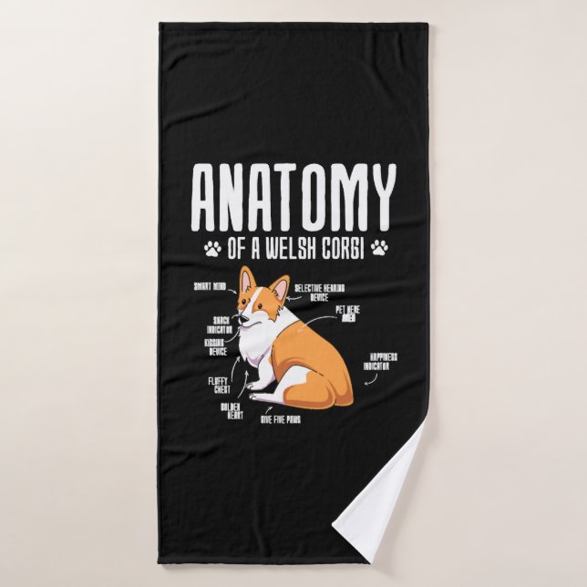 Anatomie D'Un Corgi Gallois (Serviette de bain)