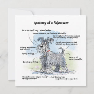 Anatomie d'un Schnauzer Funny Carte pour notes