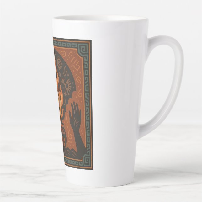 🔥 “Ancestral Flame” – Sacred Fire Mug (Droite)