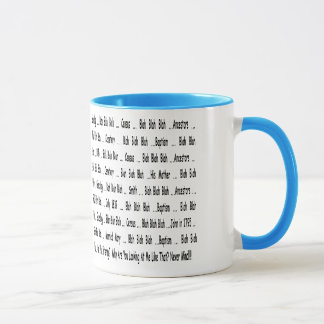 Ancestry Blah Blah Blah Mug (Droite)