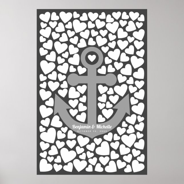 Anchor Guest Book Poster - 150 Signatures (Devant)
