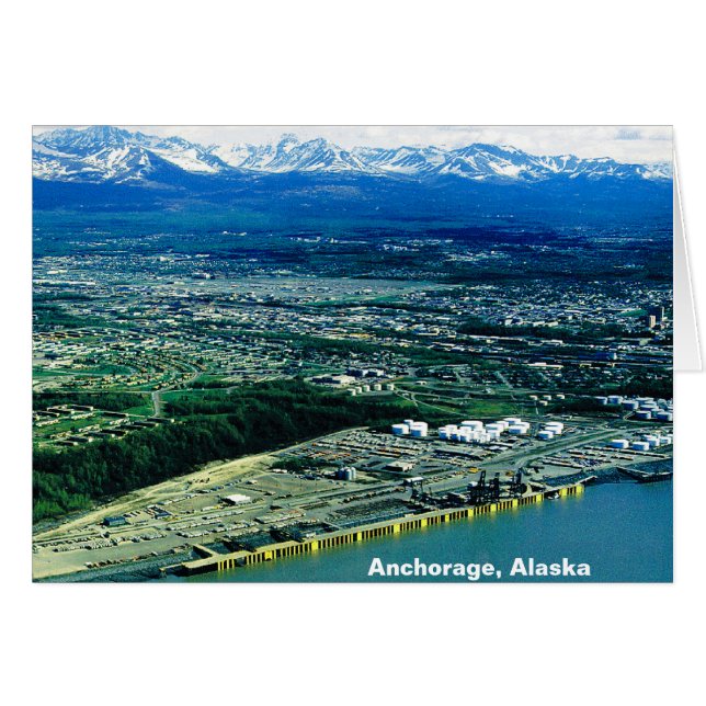 Anchorage Alaska Aerial Carte photo (Devant horizontal)