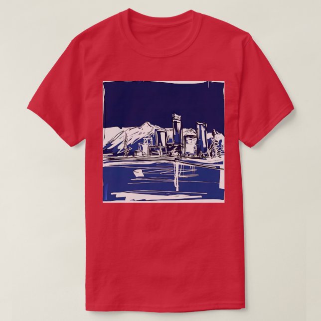Anchorage Alaska Bleu Art Abstrait TShirt (Design devant)