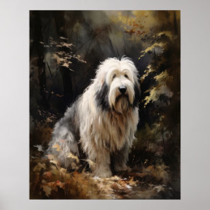 Ancien anglais Sheepdog Chien Art Imprimer Poster