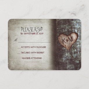 Ancien arbre de mariage rustique cartes RSVP