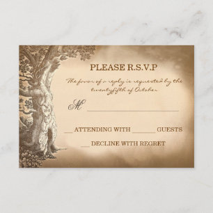 Ancien arbre vintage mariage rustique cartes RSVP
