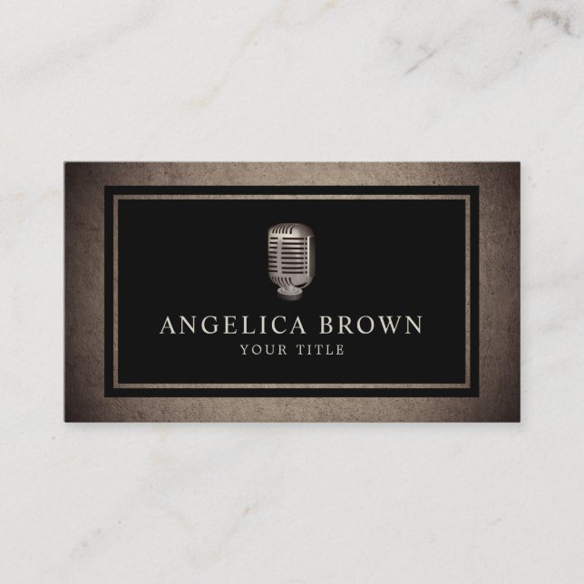 Ancien Carte de visite de microphone (Devant)