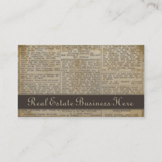 Ancien Carte de visite immobilier Newsprint