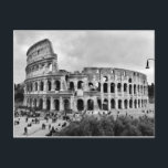 Ancien Colisée de Rome noir & blanc Carte postale<br><div class="desc">Carte postale en noir et blanc avec image du Colisée à Rome,  Italie.</div>