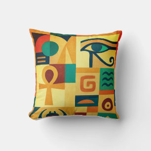 Ancien Coussin géométrique égyptien - Oeil de Horu