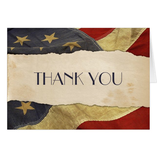 Ancien drapeau américain Patriotique ou Militaire (Devant horizontal)