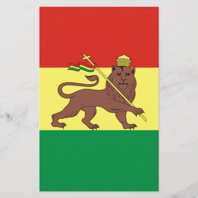 Ancien drapeau éthiopien avec Lion de Juda (Devant)