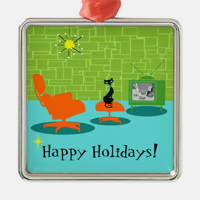 Ancien Espace Rétro Kitty Ornement de Noël (Devant)