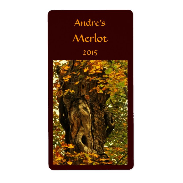 Ancien Étiquette de vin d'arbre (Devant)