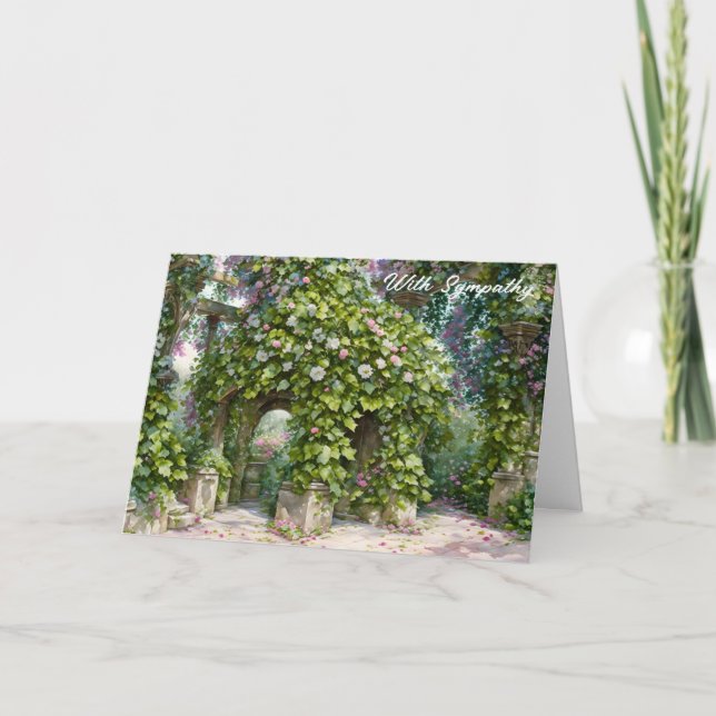 Ancien Gazebo et Fleurs Carte de Sympathie de l'Ar (Devant)