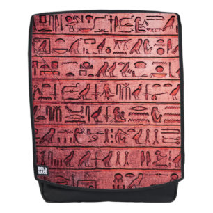 Ancien Hiéroglyphes égyptien sac à dos rouge