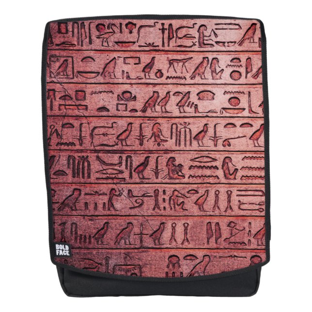 Ancien Hiéroglyphes égyptien sac à dos rouge (Devant)