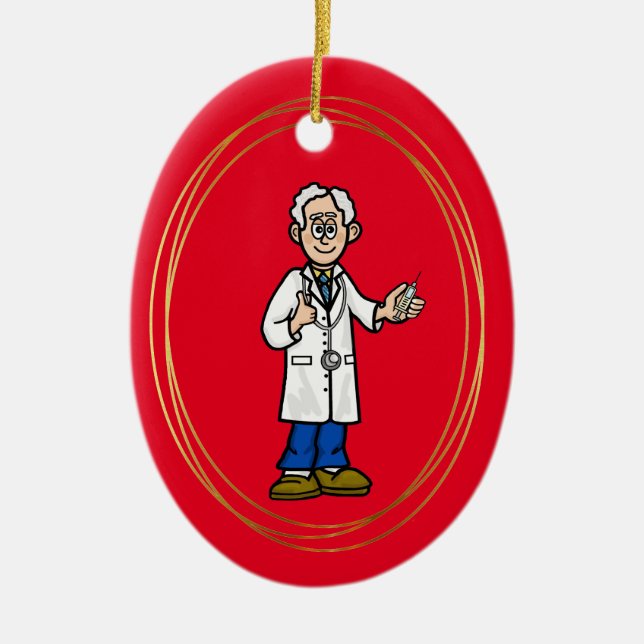 Ancien Homme Docteur Ornement de Noël (Devant)