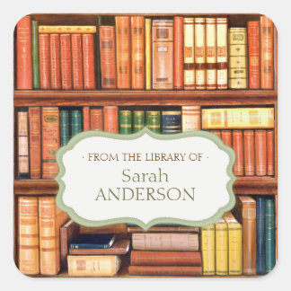 Ancien livre Bibliothèque Stickers Plaque personna