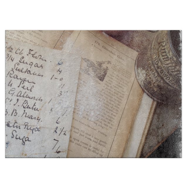 Ancien livre de cuisine et planche à découper de r (Devant)