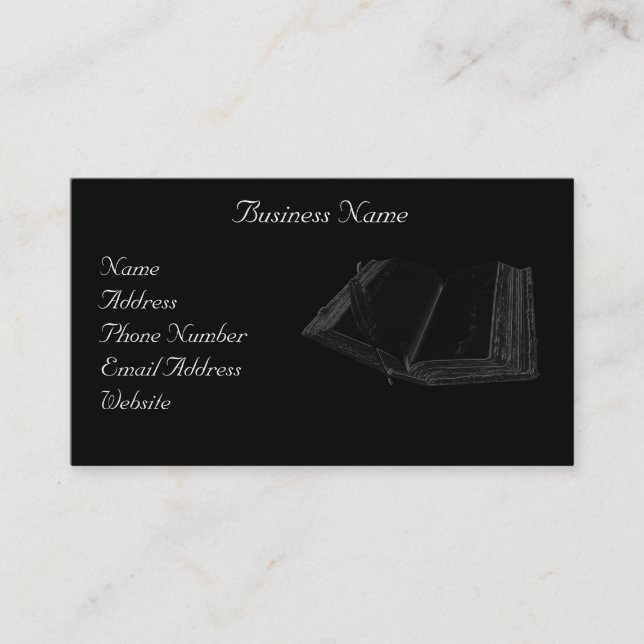 Ancien livre et stylo plume Cartes de visite (Devant)