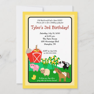 Ancien MacDonald Farm EIEIEIO 5x7 Invitation d'ann