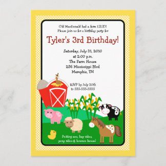 Ancien MacDonald Farm EIEIEIO 5x7 Invitation d'ann